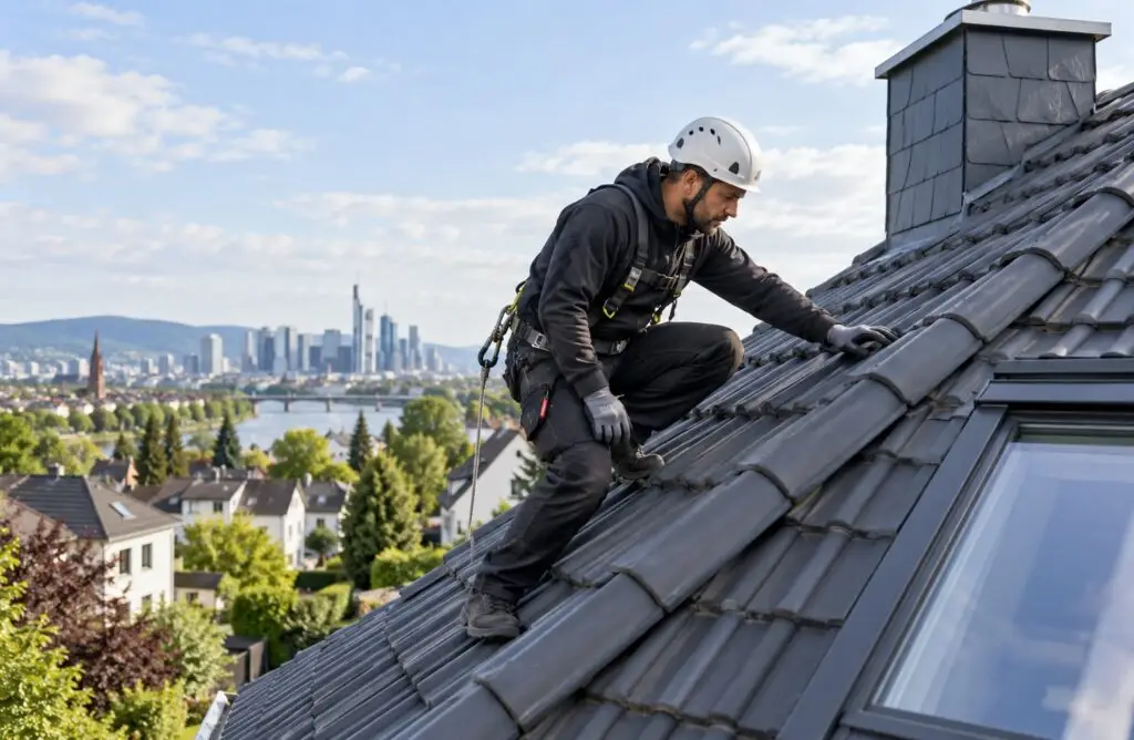 Dachdecker beim Dachcheck