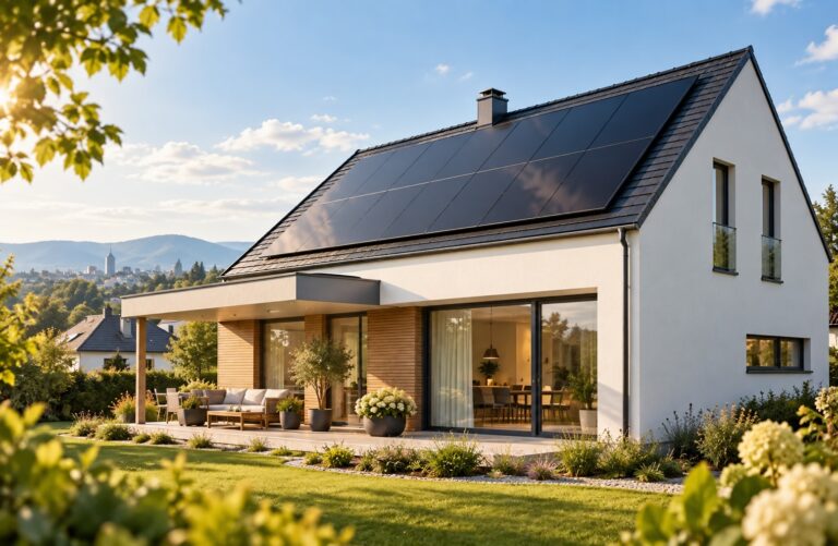 Haus mit PVT, Sole-Wasser-Wärmepumpe